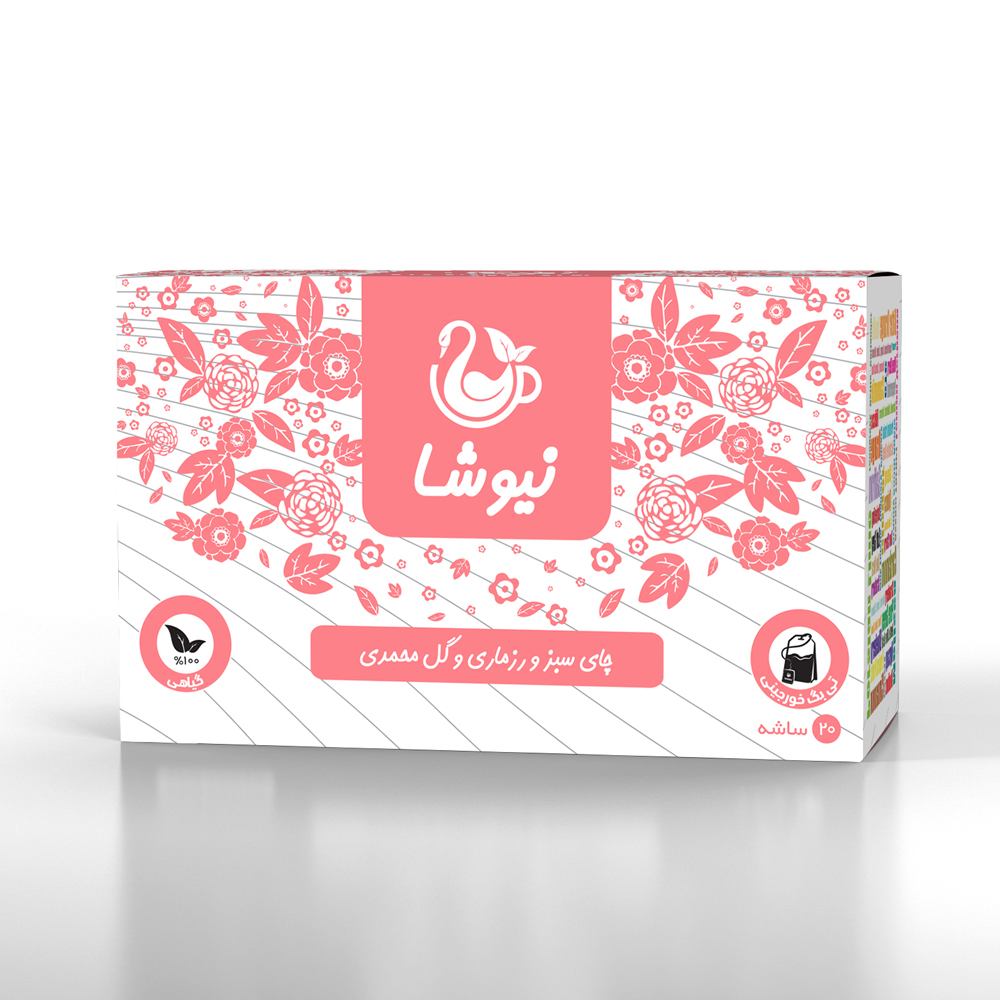 چای سبز و رزماری و گل محمدی نیوشا