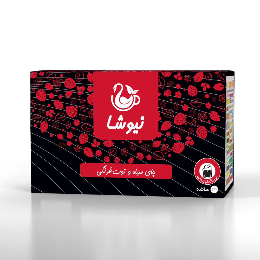 چای سیاه وتوت فرنگی نیوشا